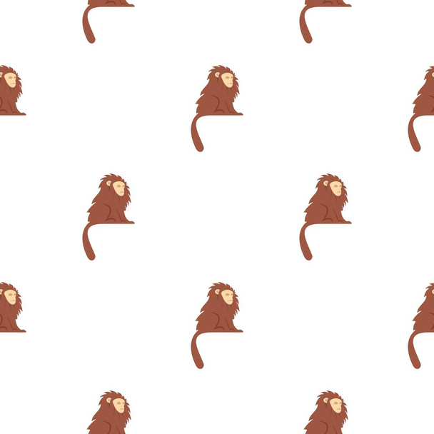 Monkey with long brown hair i pattern seamless - Вектор, зображення