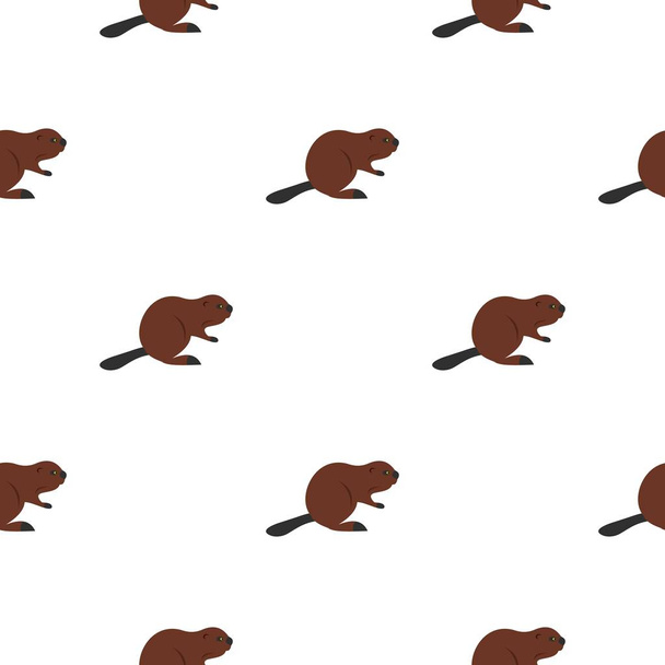 North American beaver pattern seamless - Vector, afbeelding