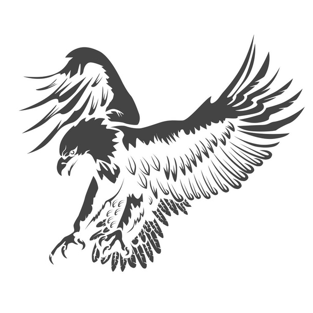 Eagle emblem isolated on black 2 - Vector, Image