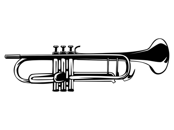 Trumpet isolated on white - Vector, Image