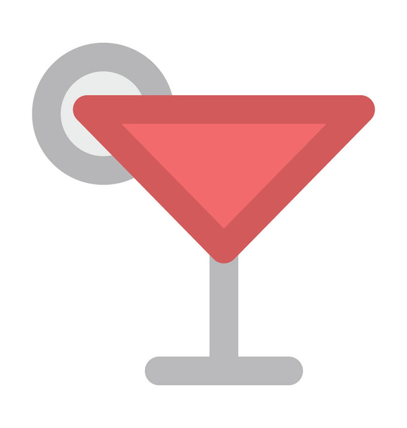 Cocktail Flat Vector Icon - Vector, Image