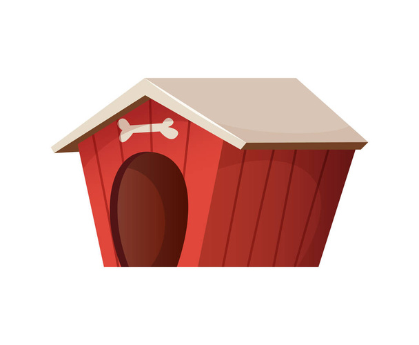 Червоний милий собачий будинок. Ілюстрація в стилі мультфільму
 - Вектор, зображення