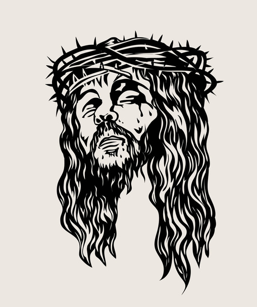 Ο Ιησούς Χριστός πρόσωπο, σκίτσο διάνυσμα τέχνη σχέδιο Σχεδιασμός  - Διάνυσμα, εικόνα