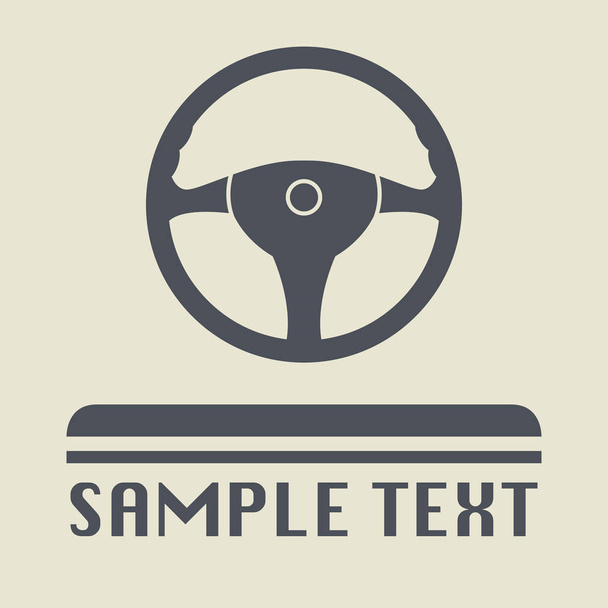 Steering wheel icon or sign - Vector, afbeelding