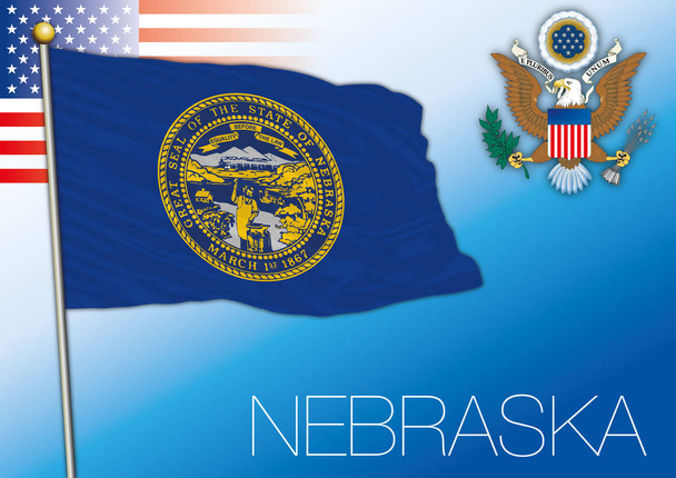 アメリカ合衆国のネブラスカ州連邦状態フラグ - ベクター画像