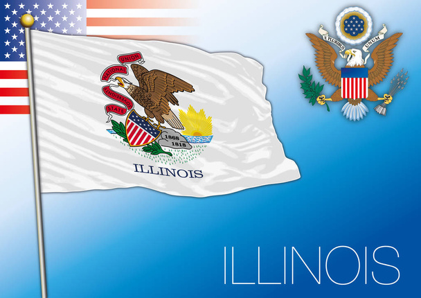 Illinois bandiera dello Stato federale, Stati Uniti
 - Vettoriali, immagini