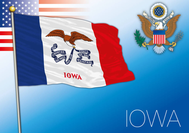 Iowa bandiera dello Stato federale, Stati Uniti
 - Vettoriali, immagini