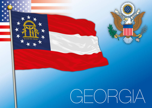 アメリカ合衆国のジョージア州連邦状態フラグ - ベクター画像