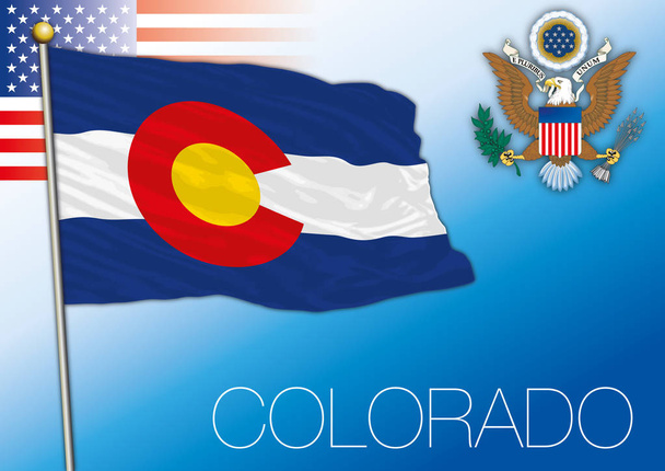 colorado bundesstaatlicher flagge, vereinigte staaten - Vektor, Bild