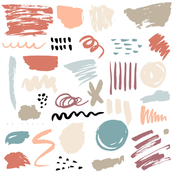 Brush strokes and Paint Splatters Vector set - Vector, Image