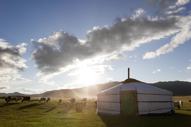 Dawn in a Ger. Mongolia - Photo, Image