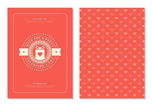 Happy Valentines Day Greeting Card or Poster Vector illustration. - Vector, Image