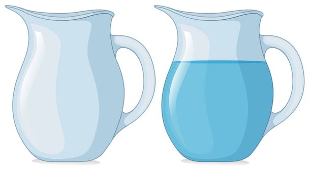 Δύο βάζα με και χωρίς νερό - Διάνυσμα, εικόνα