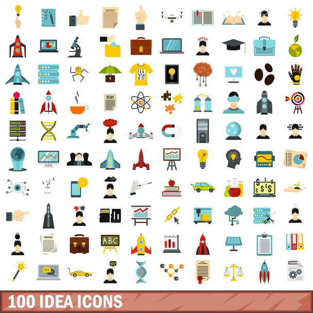 Ensemble de 100 icônes idée, style plat
 - Vecteur, image