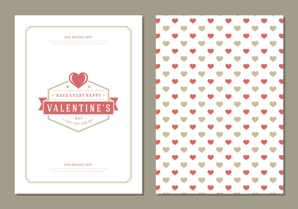Happy Valentines Day Greeting Card or Poster Vector illustration. - Vector, imagen