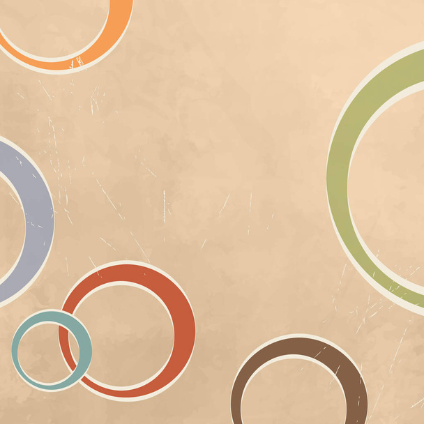 Beige retro background with soft colored circles - Vector, Image