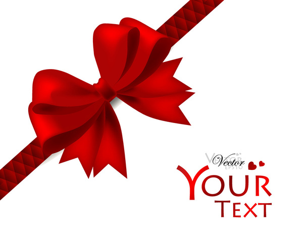 Gift card and invitation with ribbon. Vector illustration. - Vettoriali, immagini