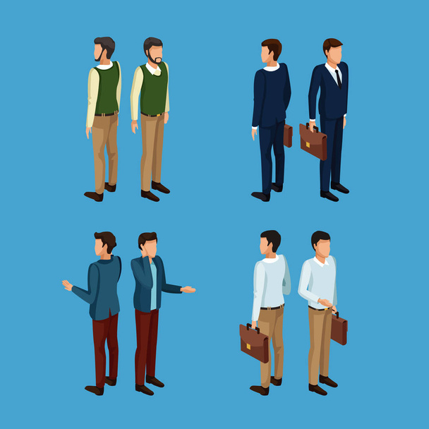 Los hombres de negocios 3d iconos
 - Vector, Imagen