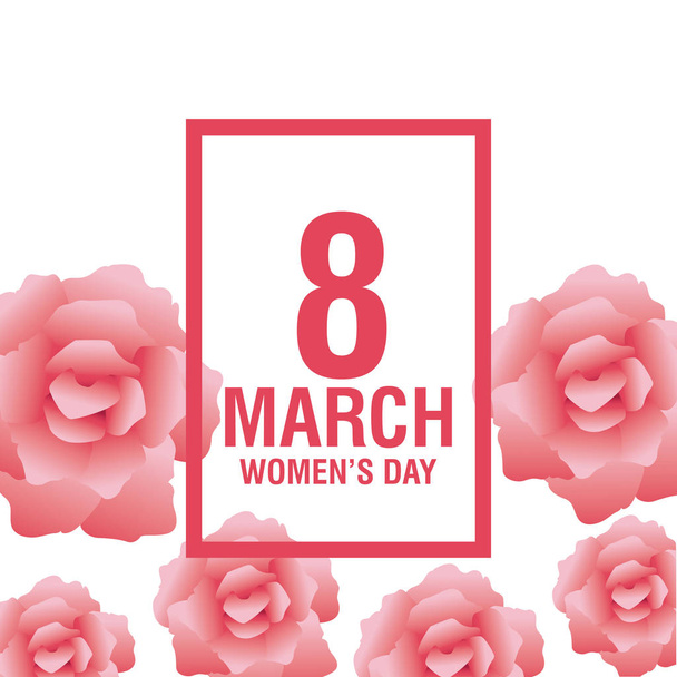 Womens day pink card - Vektor, Bild