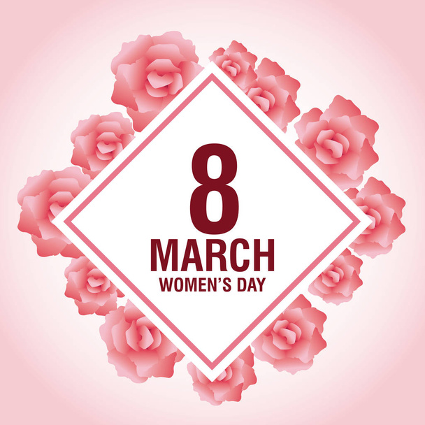 Womens day pink card - Vektör, Görsel