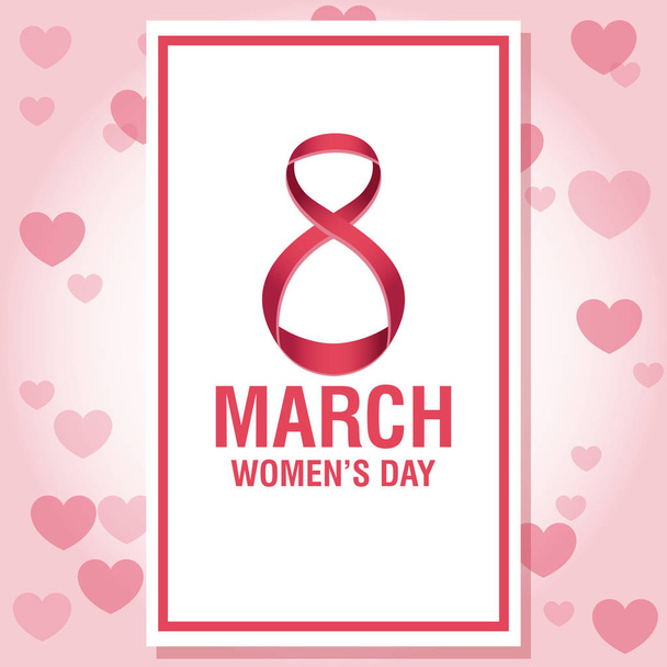 rosa Karte zum Frauentag - Vektor, Bild