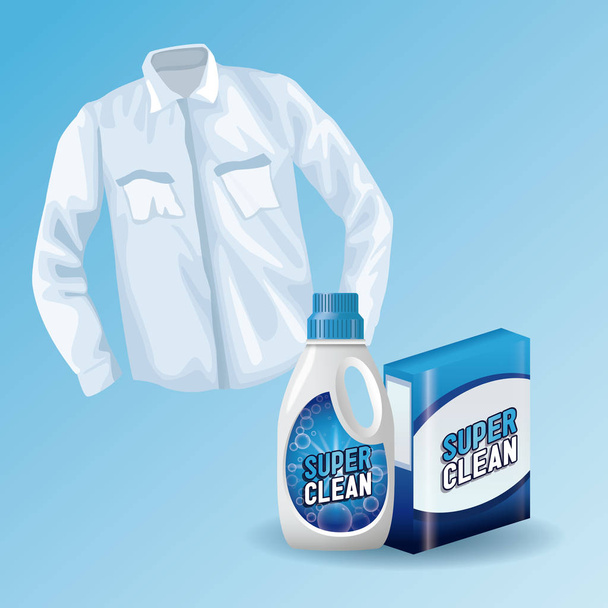 Διαφήμιση προϊόν σαπουνιών πλυντηρίων - Διάνυσμα, εικόνα