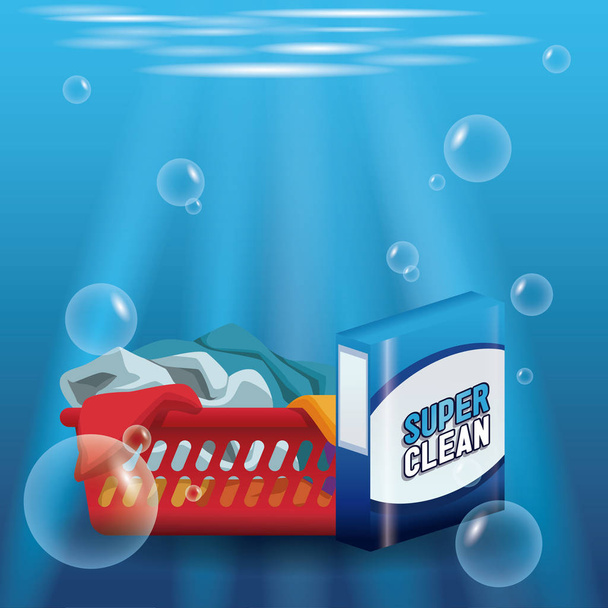 Lavanderia sabão publicidade produto
 - Vetor, Imagem