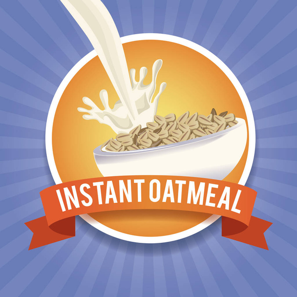 Instant oatmeal label - Vector, Image