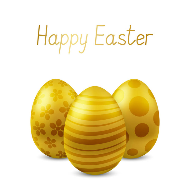 Vector Happy Easter greeting card with eggs. - Vektör, Görsel