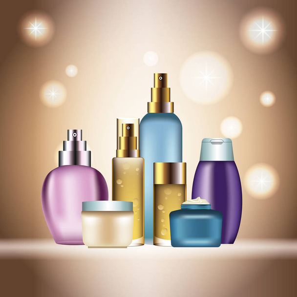 Fragrances products bottles - Vector, imagen
