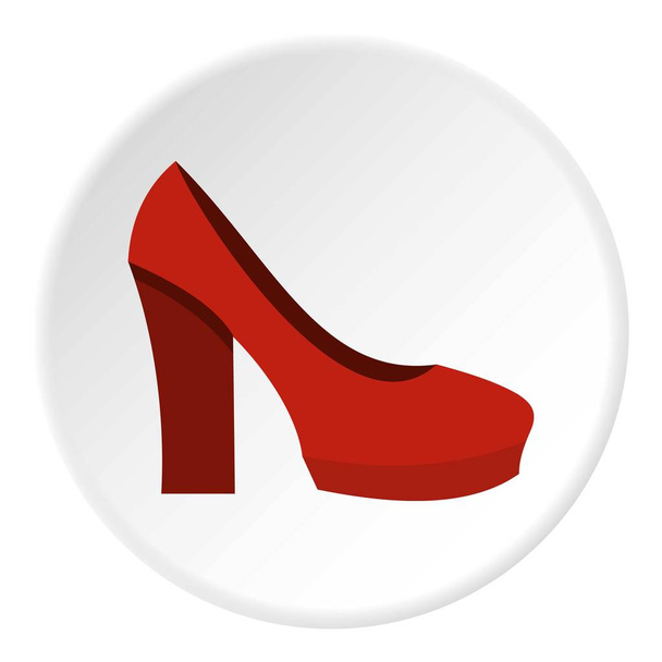 Red high heel shoes icon circle - Vektör, Görsel