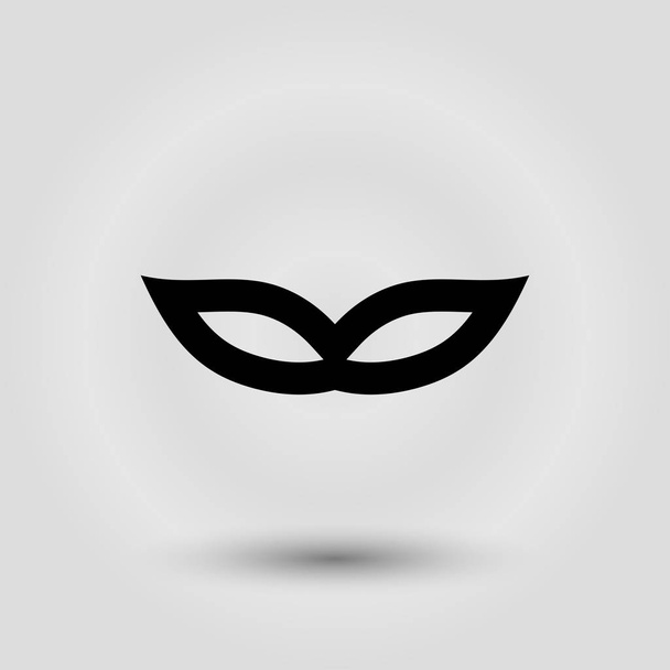 Černá karneval maska na Maškarní kostým. Izolované na šedém pozadí - Vektor, obrázek