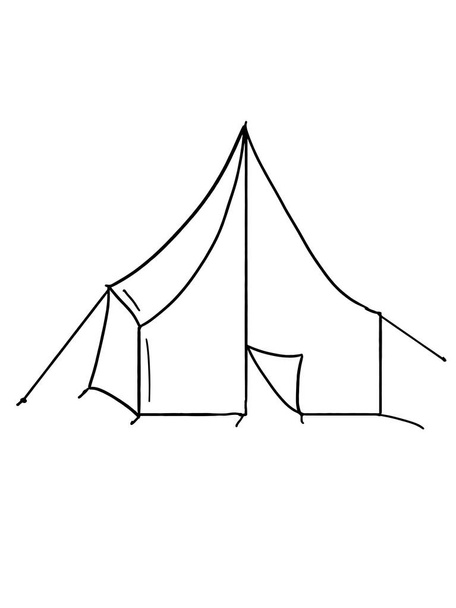  キャンプのテントの図と白背景 - 写真・画像