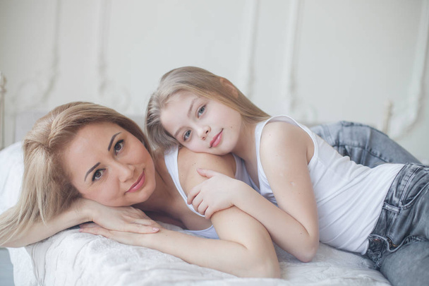Lovely Beautiful Mom And Daughter , mother's day - Zdjęcie, obraz