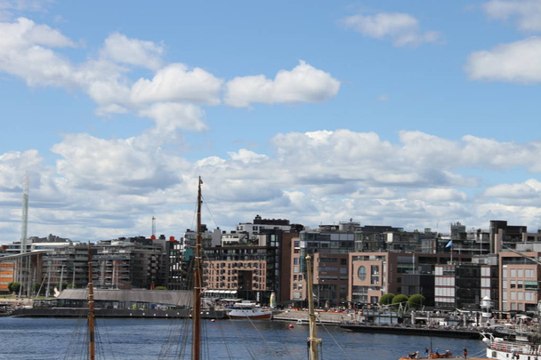 4/4/2017: Oslo, Norway: View of city of norway, city docks - Foto, Imagem