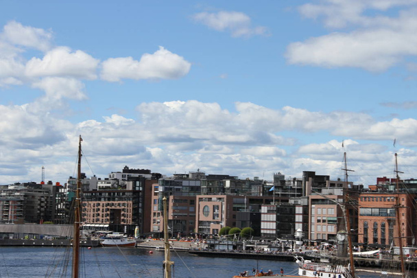 4/4/2017: Oslo, Norway: View of city of norway, city docks - Foto, Imagem