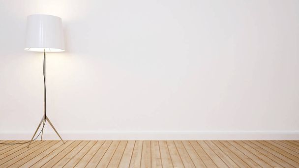 floor lamp in empty room for artwork - 3D Rendering - Photo, Image