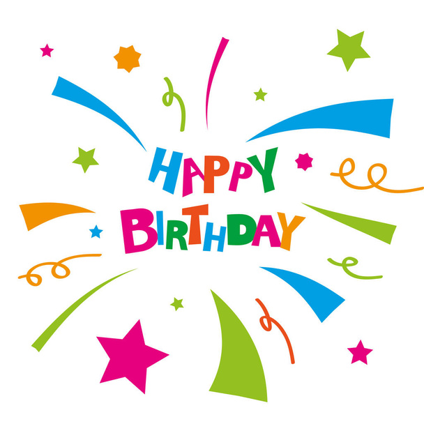 color vector banner salute with a birthday - Vector, Imagen