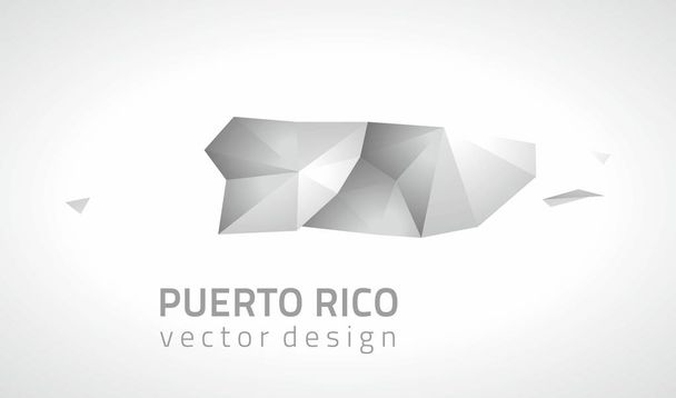 Porto Riko poligonal gümüş ve gri harita vektör - Vektör, Görsel