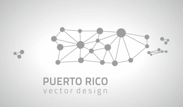 プエルトリコ ドット ベクトル灰色の三角形の地図 - ベクター画像