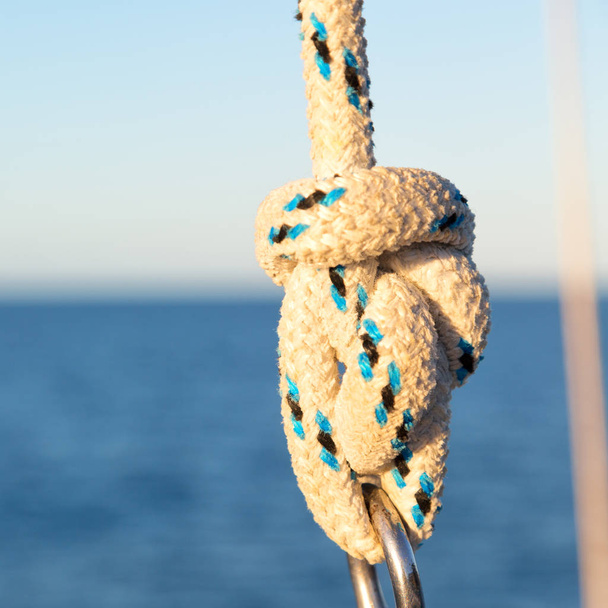 in australian catamaran a old rope  in the sky like abstract concept - Photo, Image