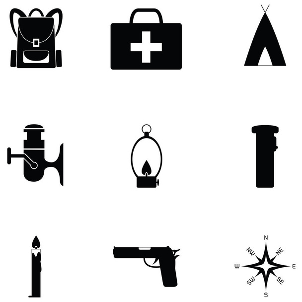Set di icone del kit di sopravvivenza
 - Vettoriali, immagini