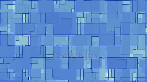 Abstract animated blue background screen saver with moving adjustable rectangles computer renderer - Footage, Video
