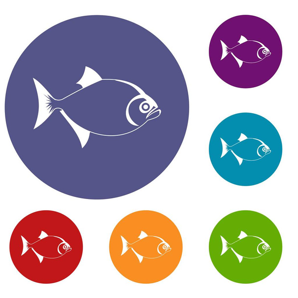 Fish icons set - Vector, Imagen