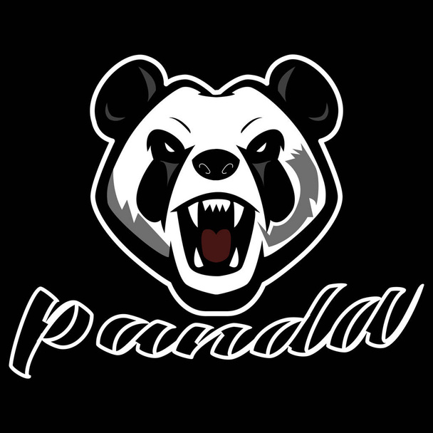 Panda mascot logo design for sports team. Panda vector sticker illustration. Icon element for template. - Photo, Image