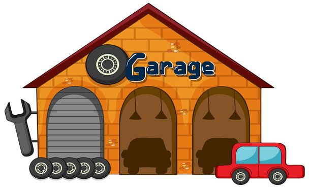 Uma garagem
 - Vetor, Imagem