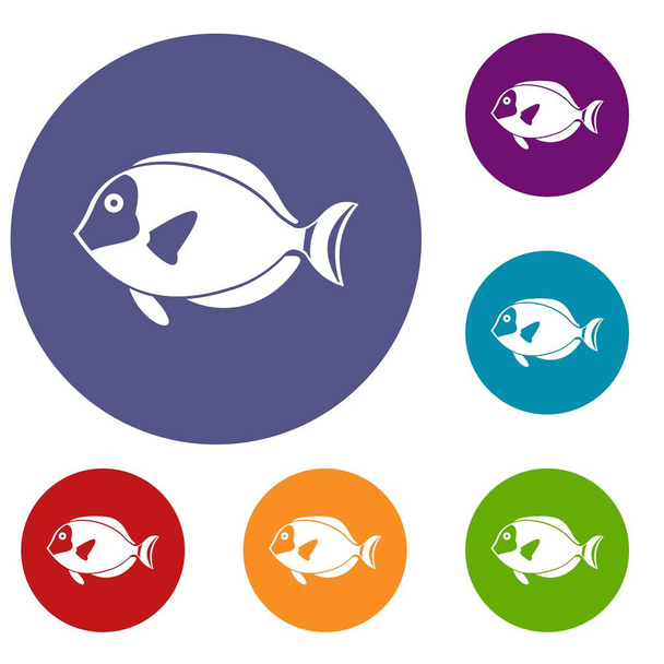 Surgeon fish icons set - Vector, Imagen