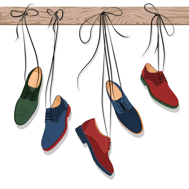 shoes hanging on laces. Vector illustration - Vector, Image