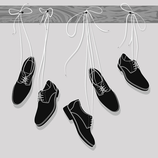 shoes icon hanging on laces. Vector illustration - Vector, Imagen