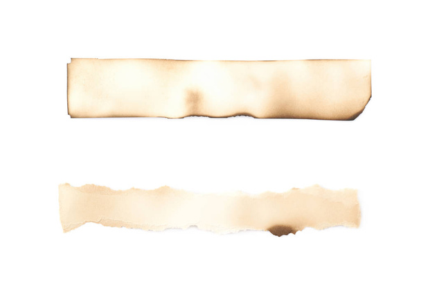 Burnt paper sheet isolated - Фото, изображение